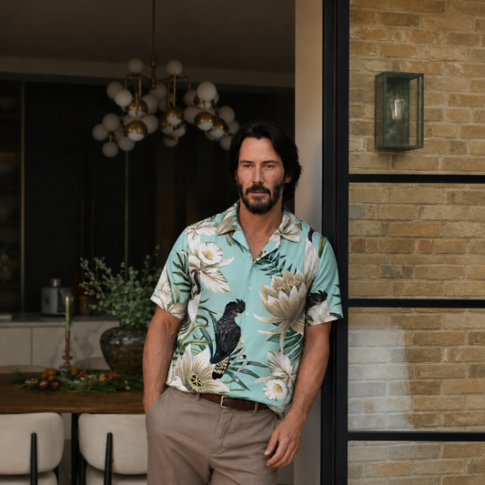 Aqua Cockatoo Floral Shirt
