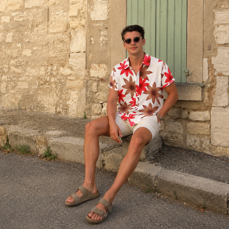 Autumn Bloom Floral Beach Shirt
