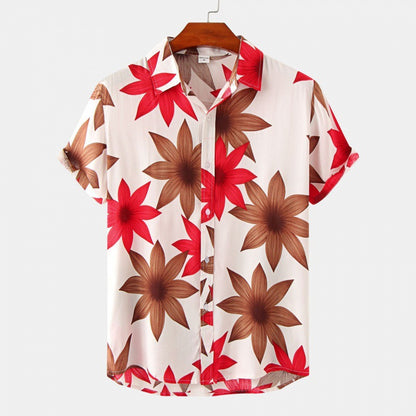 Autumn Bloom Floral Beach Shirt
