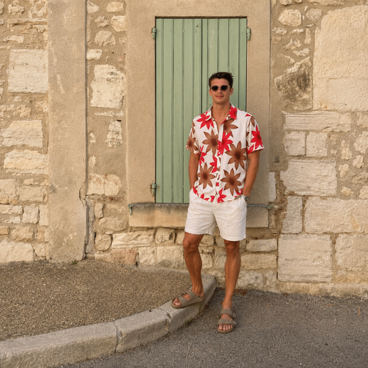 Autumn Bloom Floral Beach Shirt
