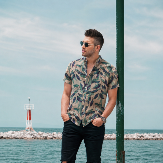 Beige Forest Leaf Shirt