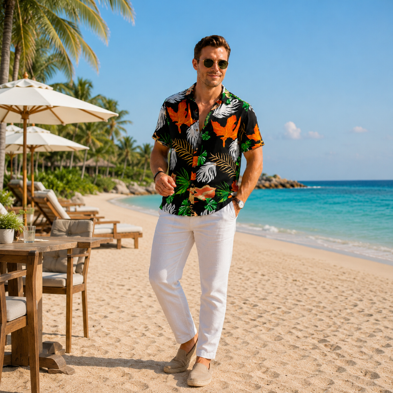 Black Floral Shirt