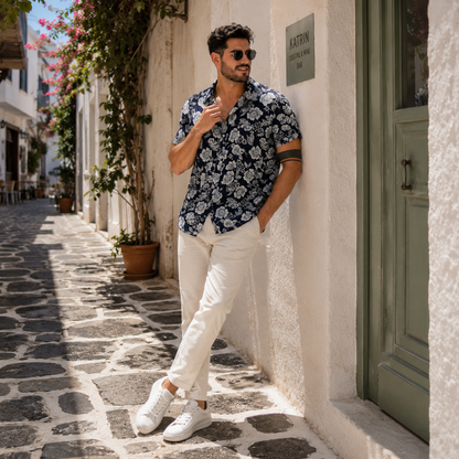 Black Vintage Floral Shirt