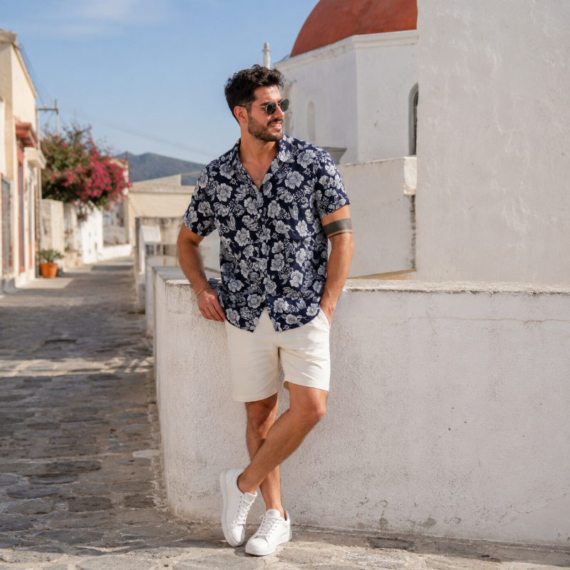 Black Vintage Floral Shirt