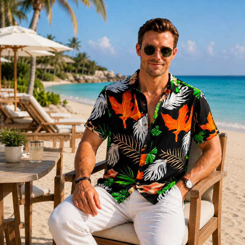 Black Floral Shirt