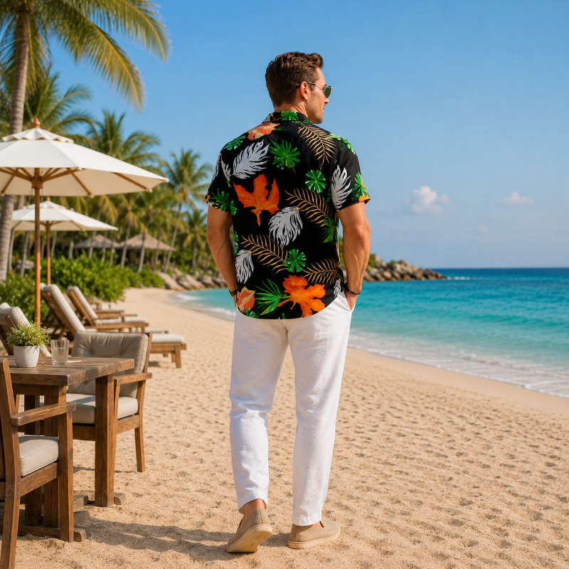 Black Floral Shirts