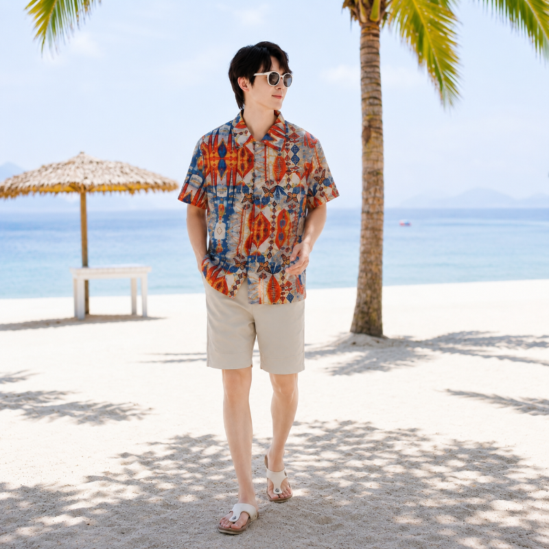 Tribal Feather Print Matching Family Hawaiian Set