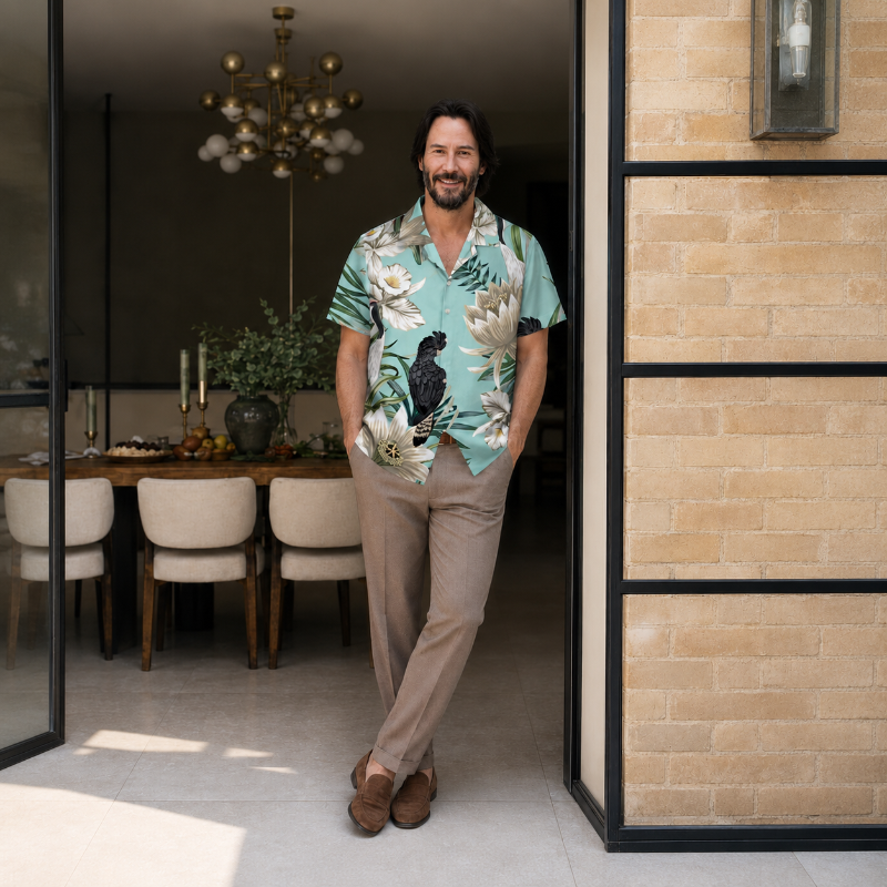 Aqua Cockatoo Floral Shirt