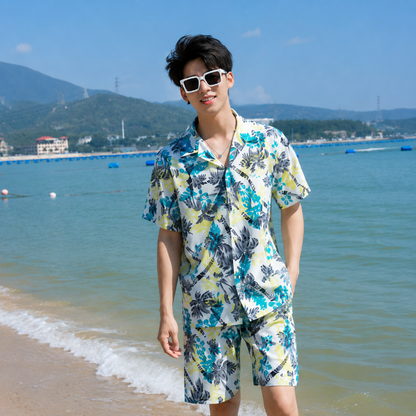 Coastal Botanical Print Matching Family Beach Set