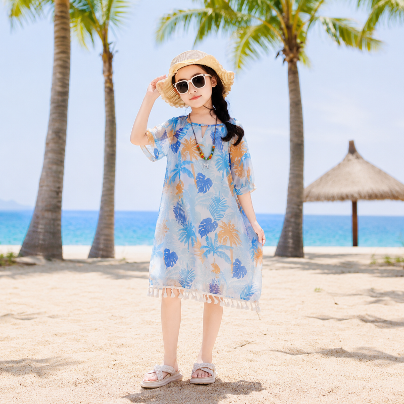 Coastal Hibiscus Leaf Matching Family Beach Set