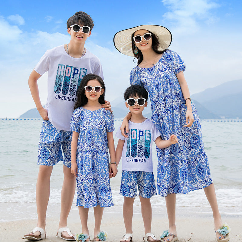 Coastal Mandala Print Matching Family Beach Set