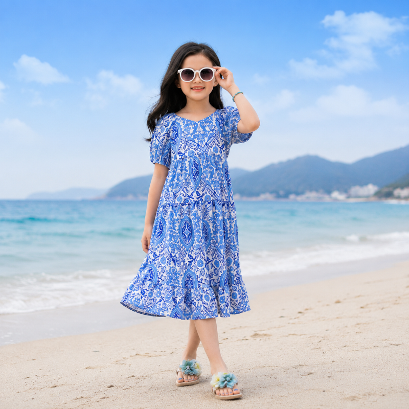 Coastal Mandala Print Matching Family Beach Sets Uk