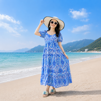 Coastal Mandala Print Matching Family Beach Set