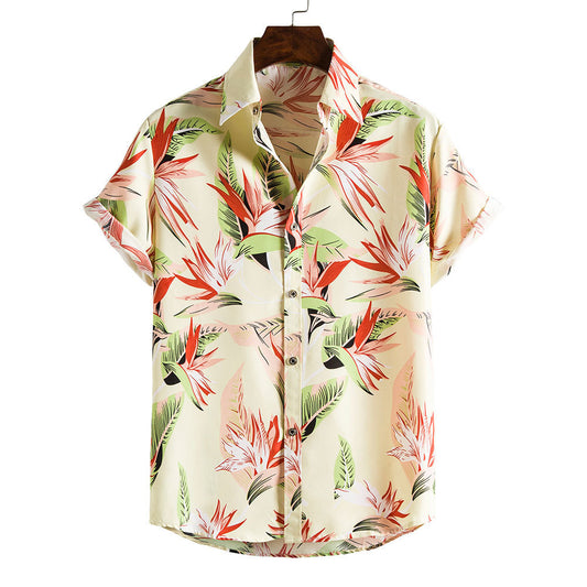 Cream With Orange Flowers Shirt