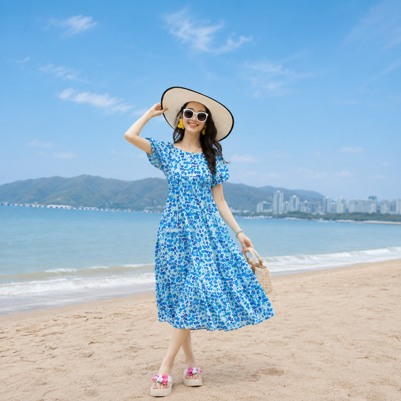 Ditsy Floral Matching Family Beach Set