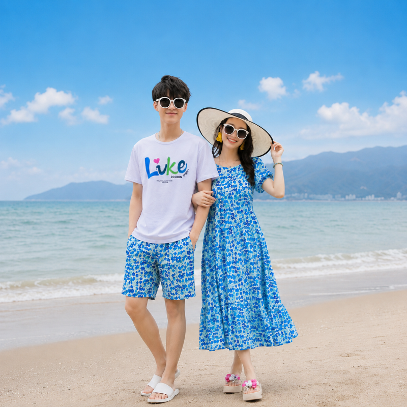 Ditsy Floral Matching Family Beach Set