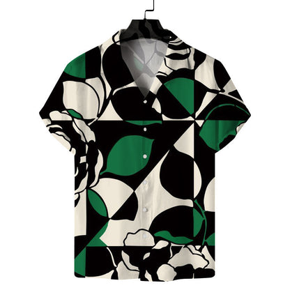 Emerald Abstract Floral Shirt