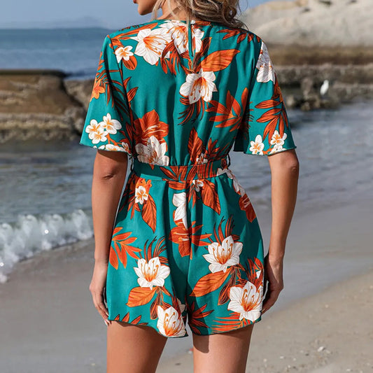 Floral Print Tie And Wrap Dress