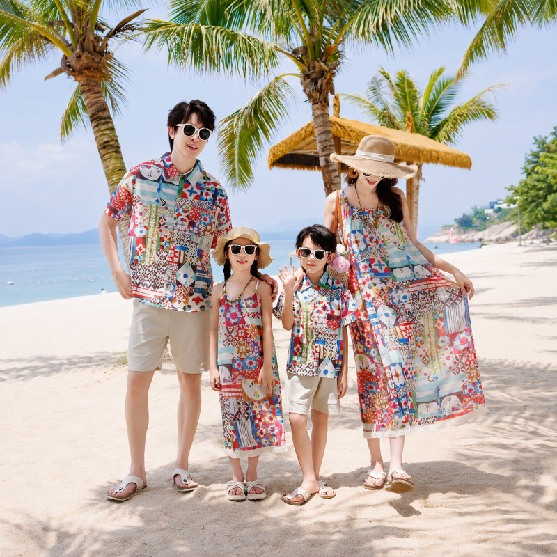 Folk Art Print Matching Family Vacation Set