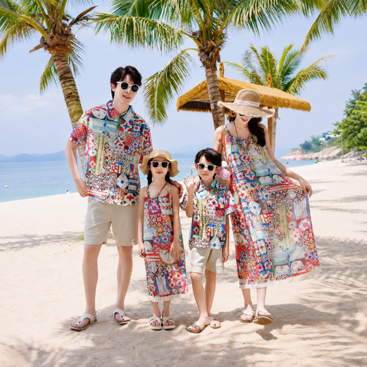 Folk Art Print Matching Family Vacation Set
