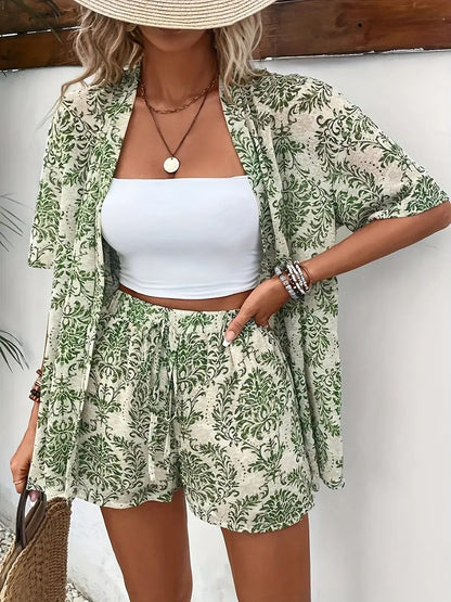 Vintage Damask Kimono Beach Set