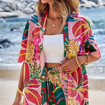 Pink Jungle Bloom Hawaiian Set