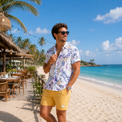 Purple Floral Shirt