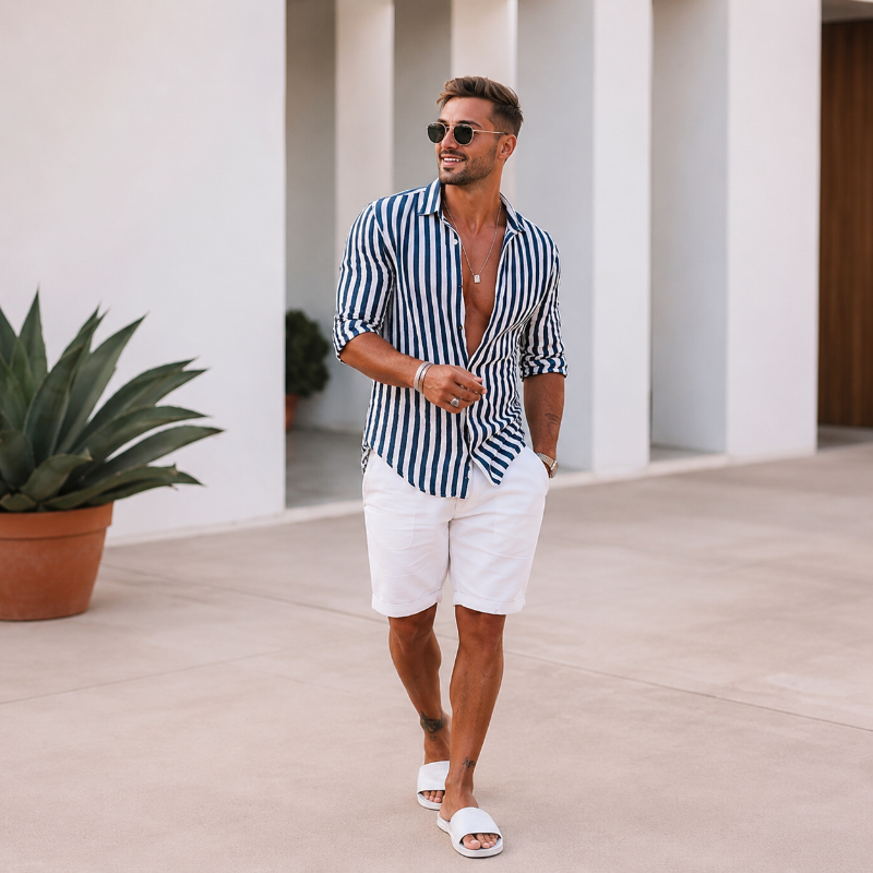 Rainbow Colour Palm Tree Shorts