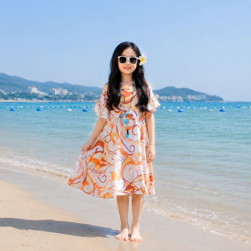 Retro Swirl Print Matching Family Hawaiian Set