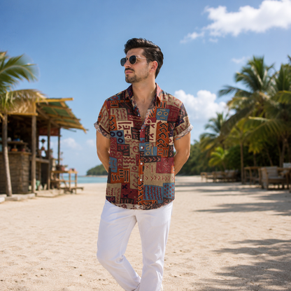 Rustic Geometric Beach Shirt