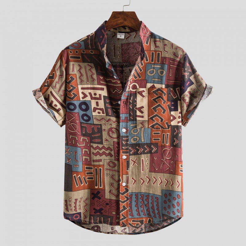 Rustic Geometric Beach Shirt