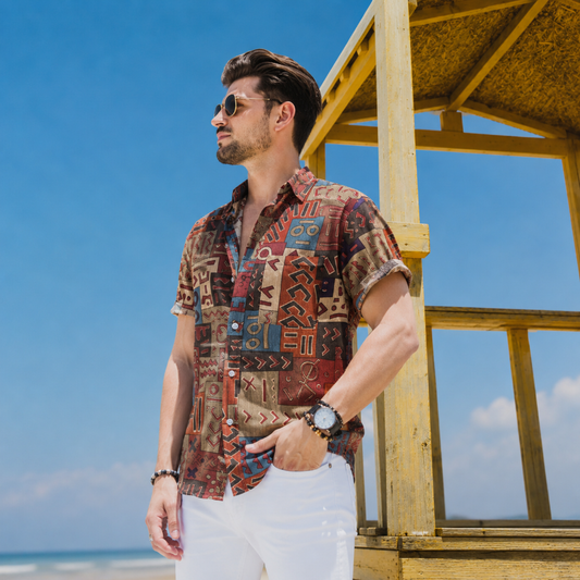 Rustic Geometric Beach Shirt