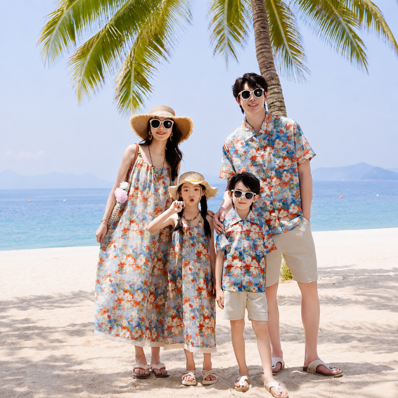 Seaside Floral Matching Family Hawaiian Set