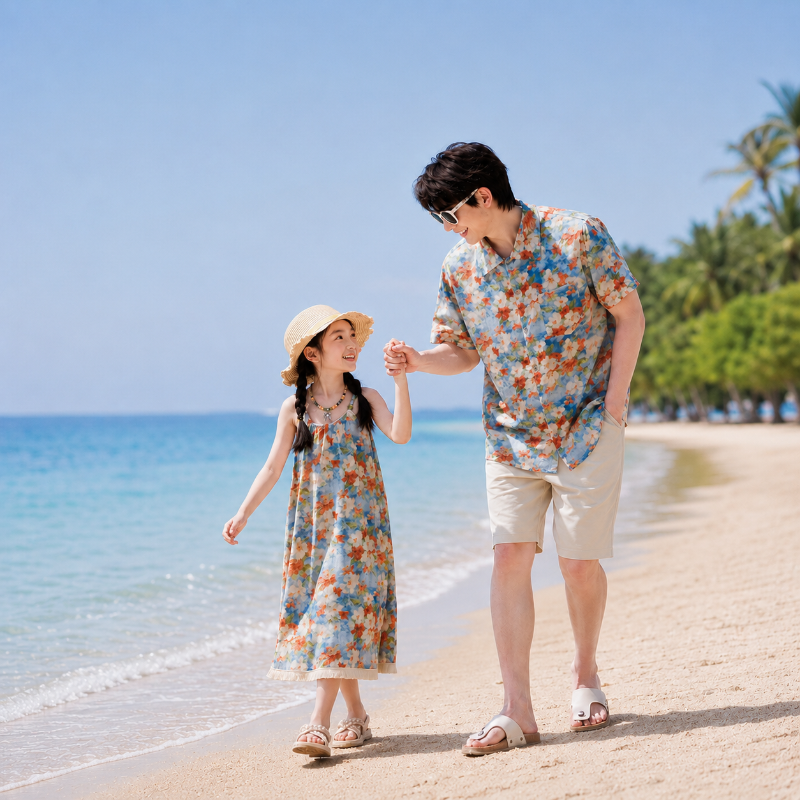 Seaside Floral Matching Family Hawaiian Set