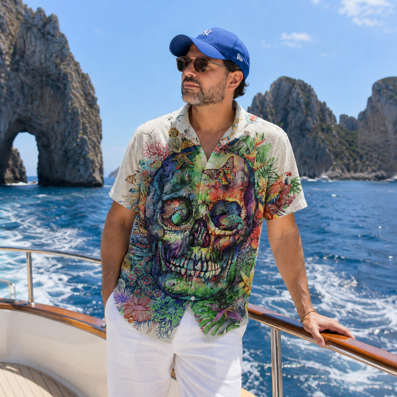 Tropical Skull Graphic Shirt