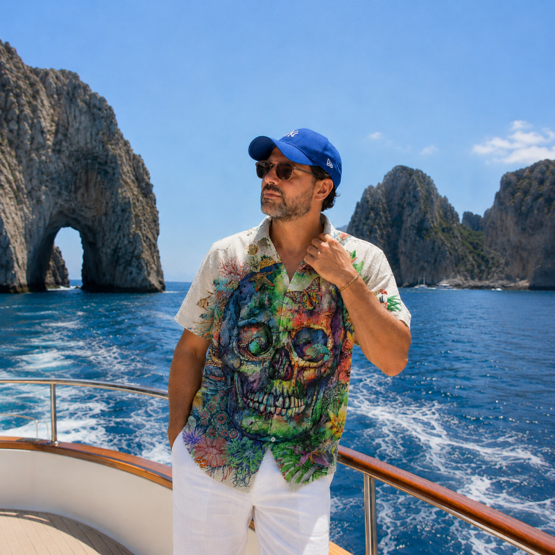 Tropical Skull Graphic Shirt