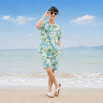 Tropical Botanical Print Matching Family Beach Set