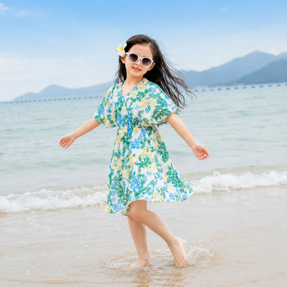 Tropical Botanical Print Matching Family Beach Set