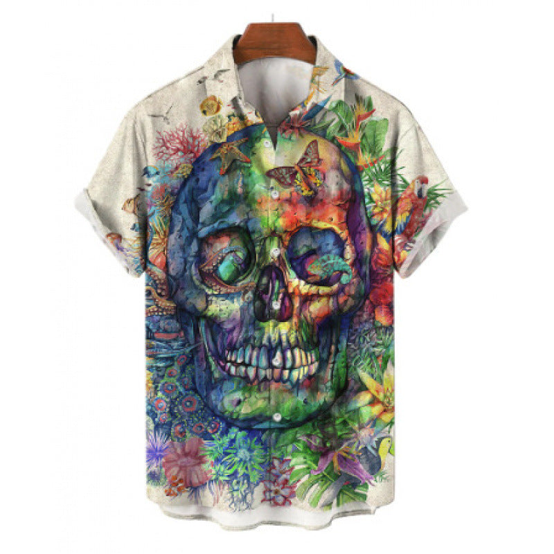 Tropical Skull Graphic Shirt