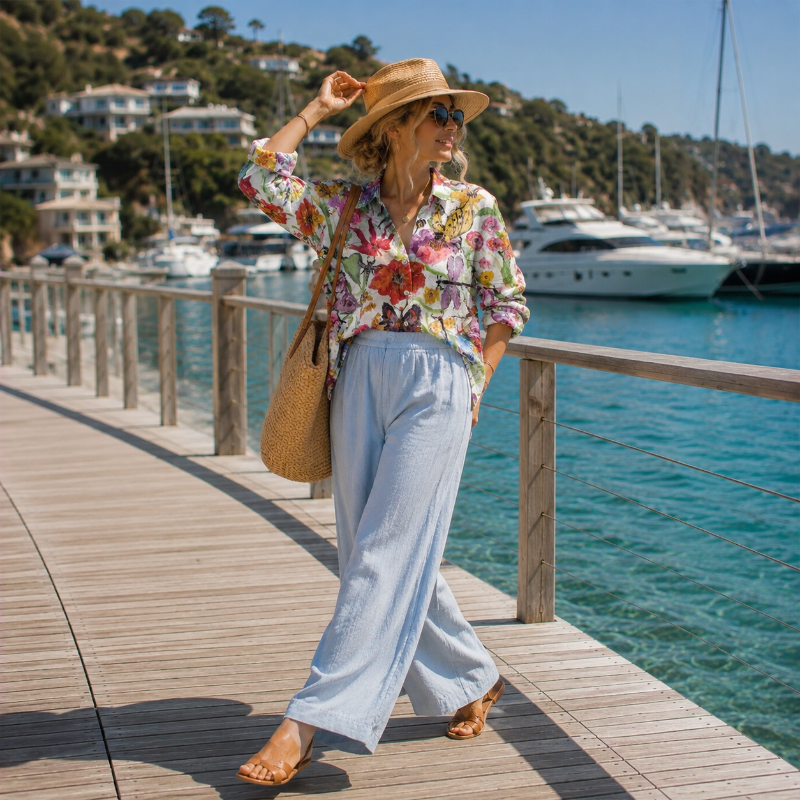Vintage Butterfly Meadow Floral Shirt