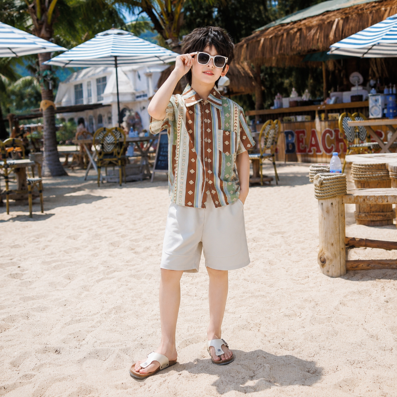 Vintage Tribal Print Matching Family Hawaiian Set