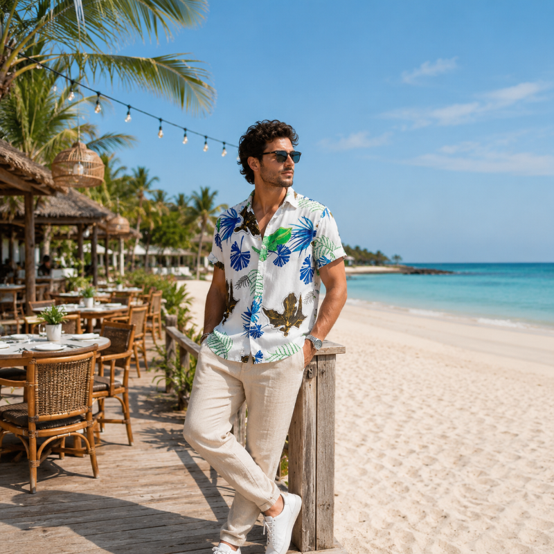 White Floral Shirt