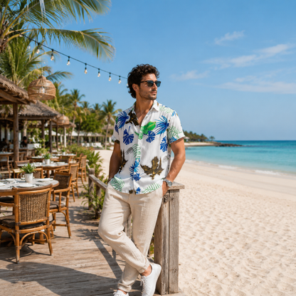 White Floral Shirt