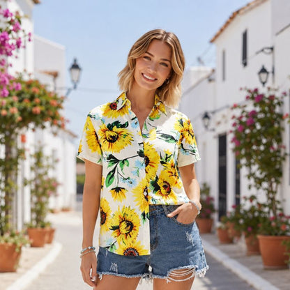 White Sunflower Shirt